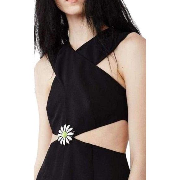 Christopher Kane - Black Daisy Cut-Away V-Neck Dress - UK 10 - Picture 4 of 5